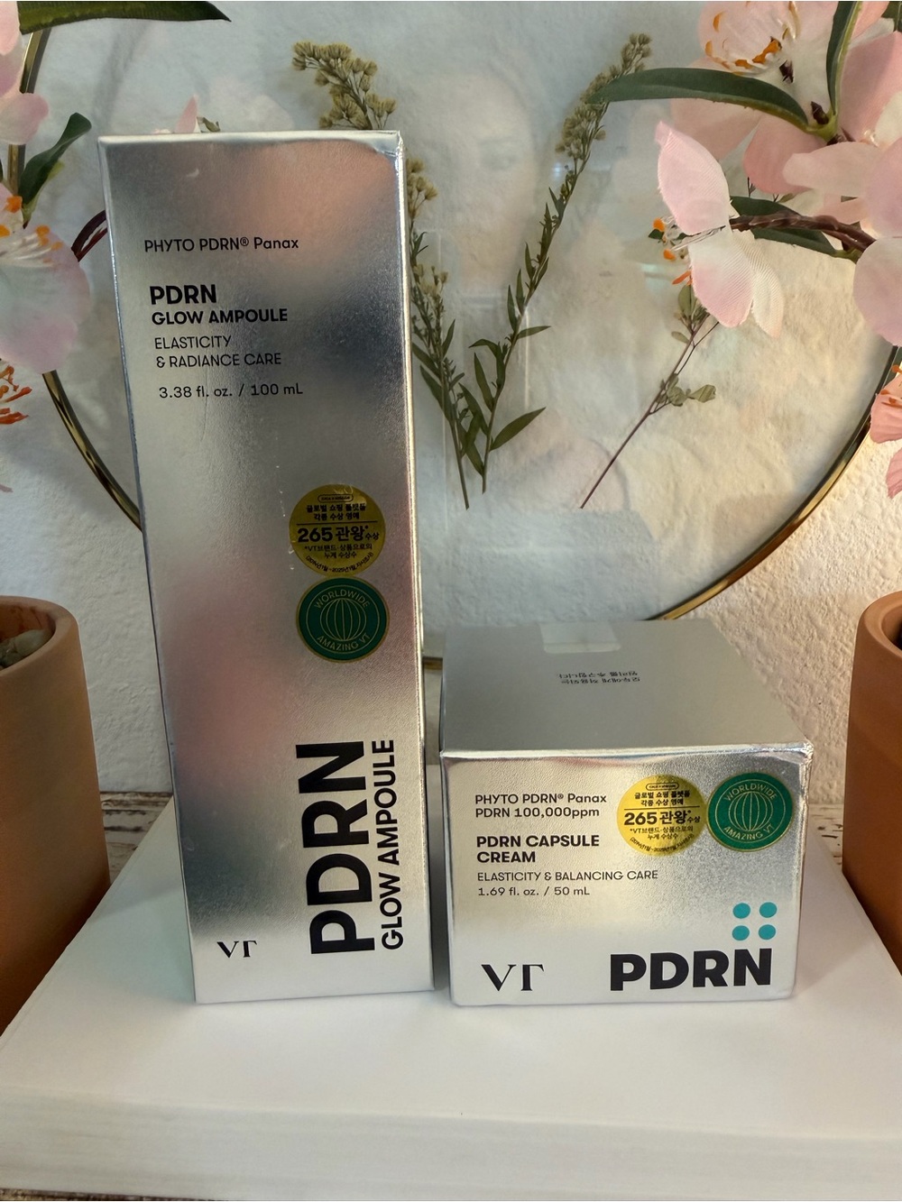 VT PDRN Glow Ampoule & Capsule Cream Set - Silver